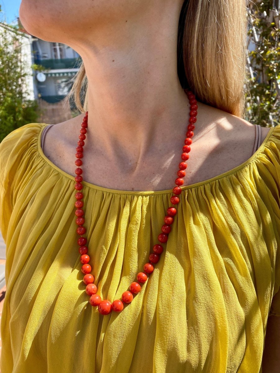 1970s Natural Mediterranean Coral Necklace - Castafiore
