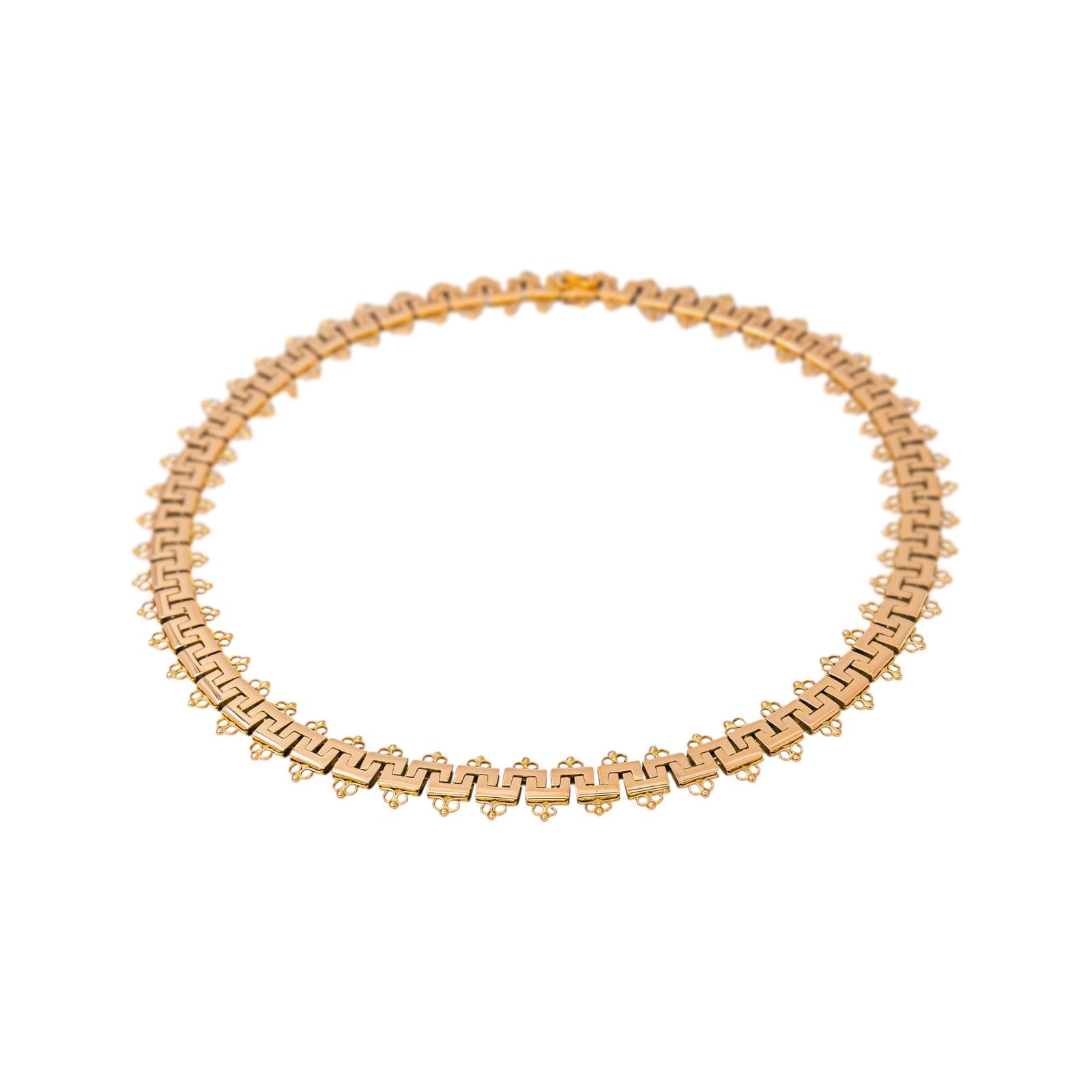Collier maille de grecques Or rose