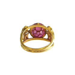 Bague Boule Or Jaune Rubis