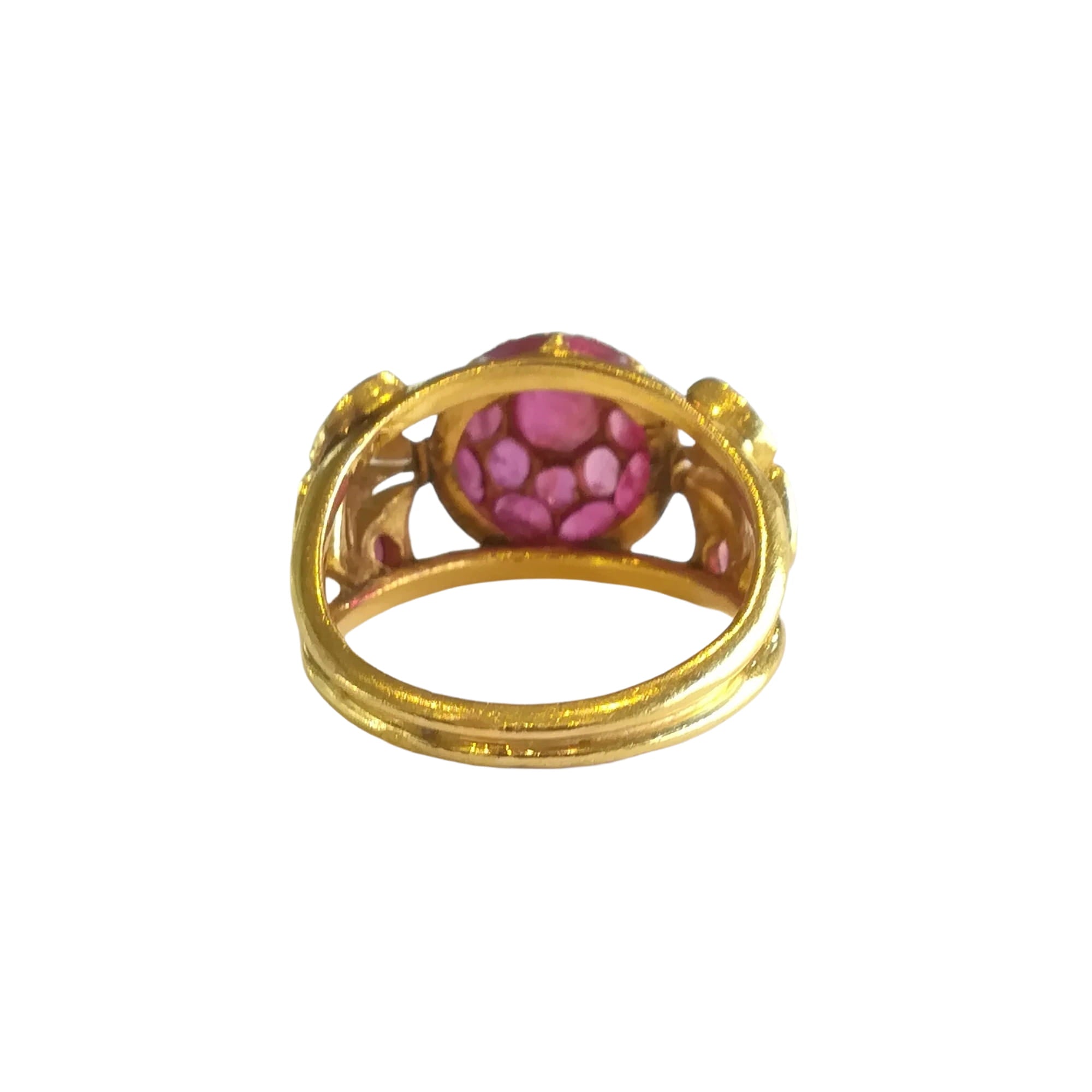 Bague Boule Or Jaune Rubis