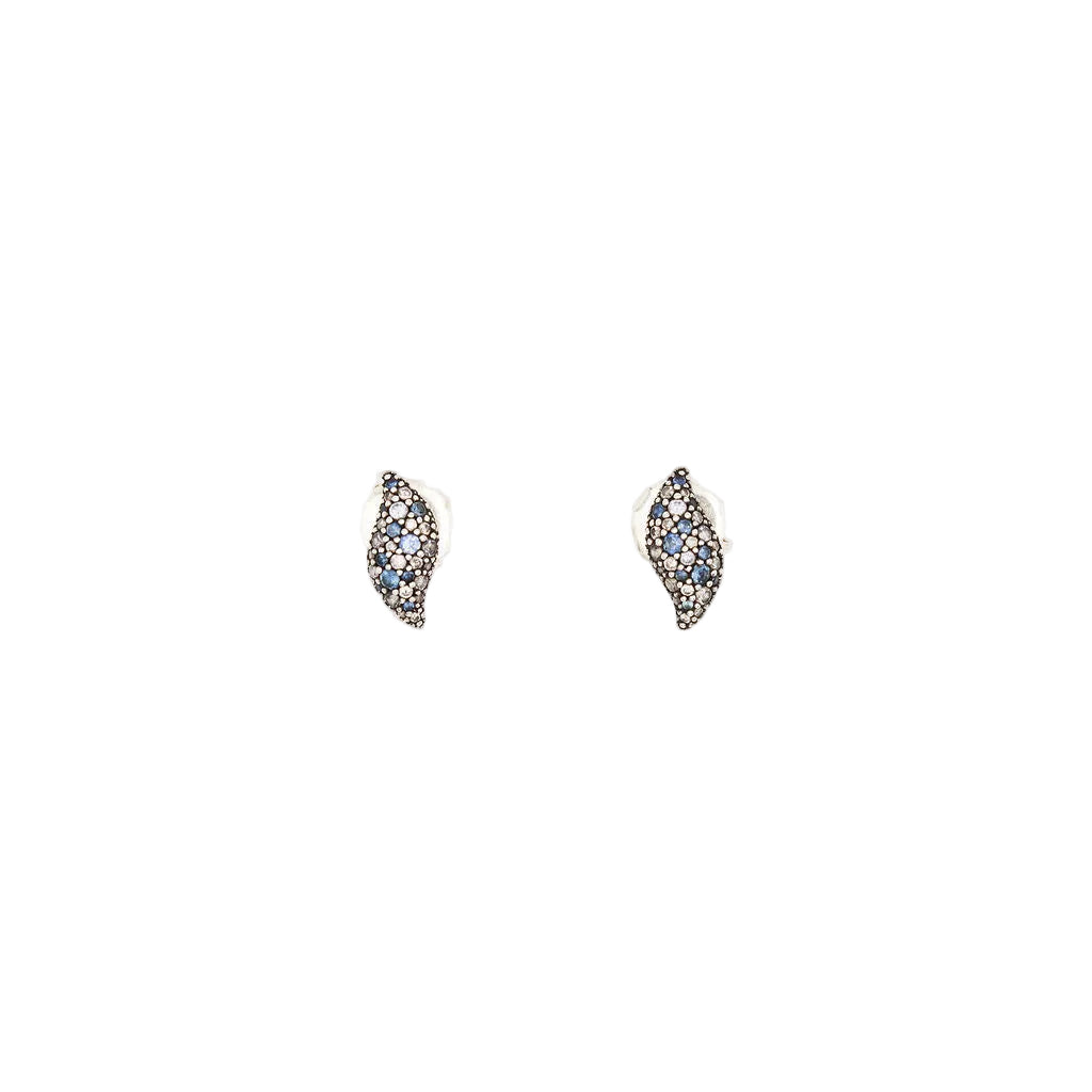 Boucles d'oreilles Puces DAVID YURMAN en argent et diamants