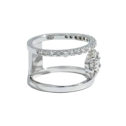 Bague Marguerite en or blanc et diamants