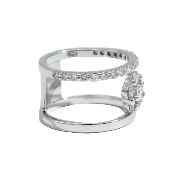 Bague Marguerite en or blanc et diamants