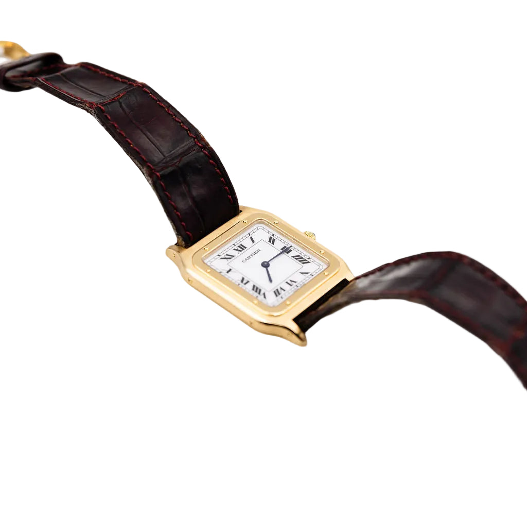 Montre CARTIER "Santos-Dumont" en or jaune et cuir