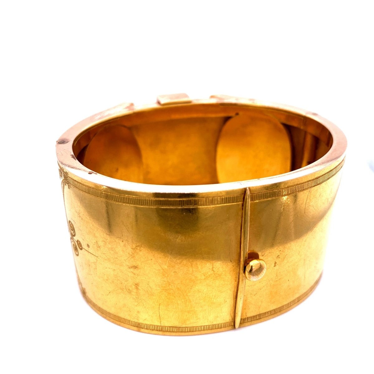 19th Century Austrian Enamel Diamonds Pearls Gold Portraits Bangle - Castafiore