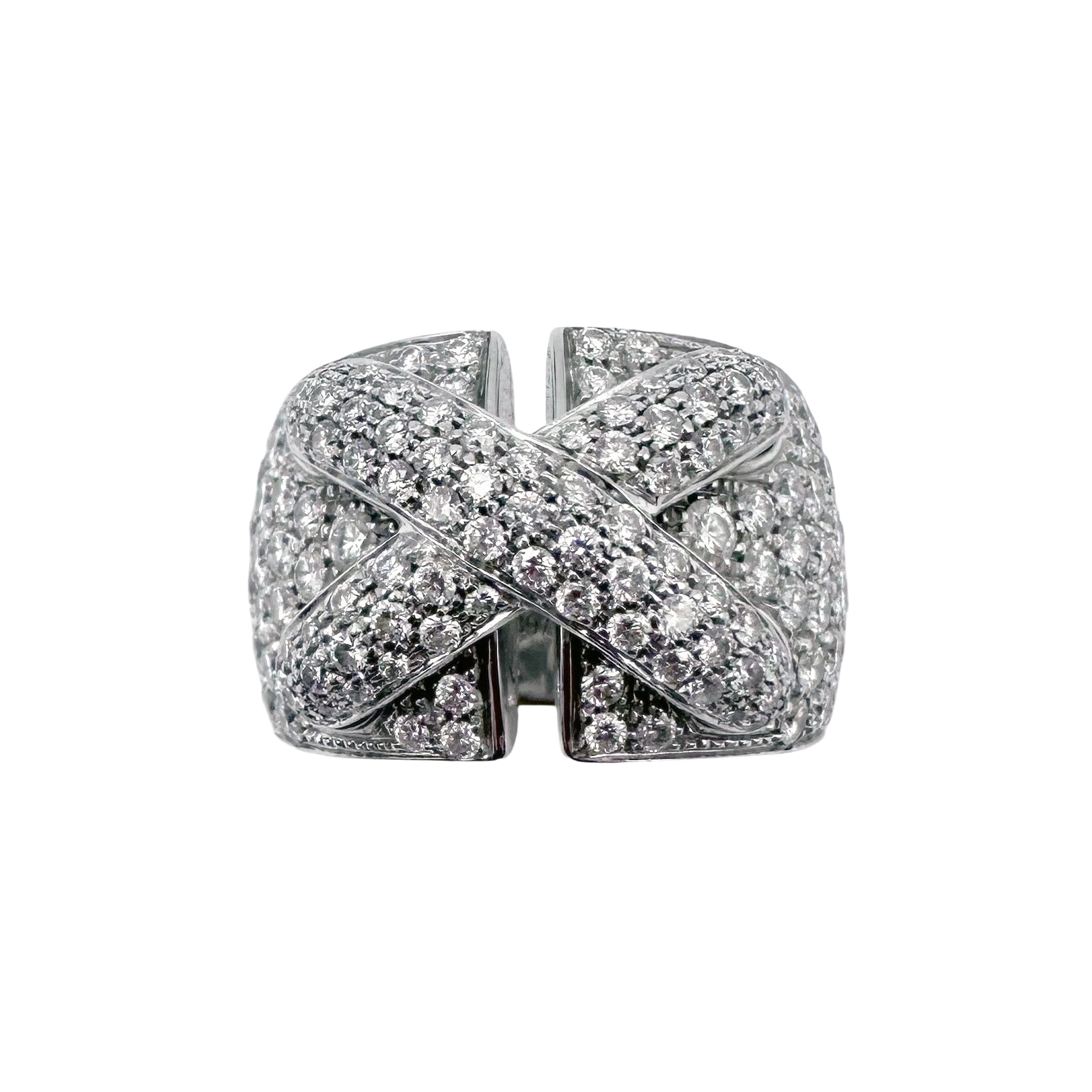 Bague Bandeau CHAUMET Liens XL en or blanc et diamants