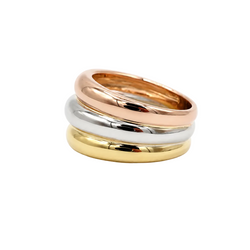 Bague Bandeau en or blanc, or jaune et or rose