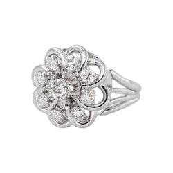 Bague  Marguerite  Or blanc Diamant