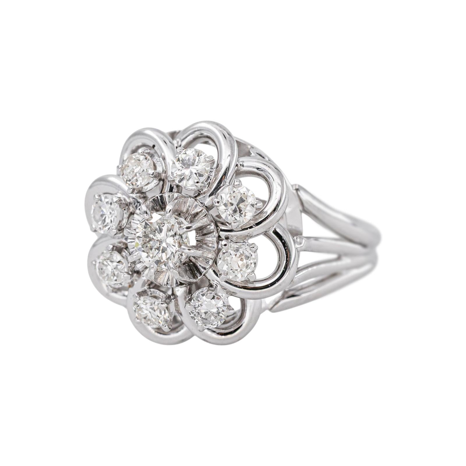 Bague  Marguerite  Or blanc Diamant