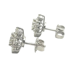 Boucles d'oreilles Puces en or blanc et diamants