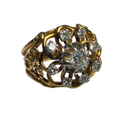 Bague Dôme en or jaune et diamants