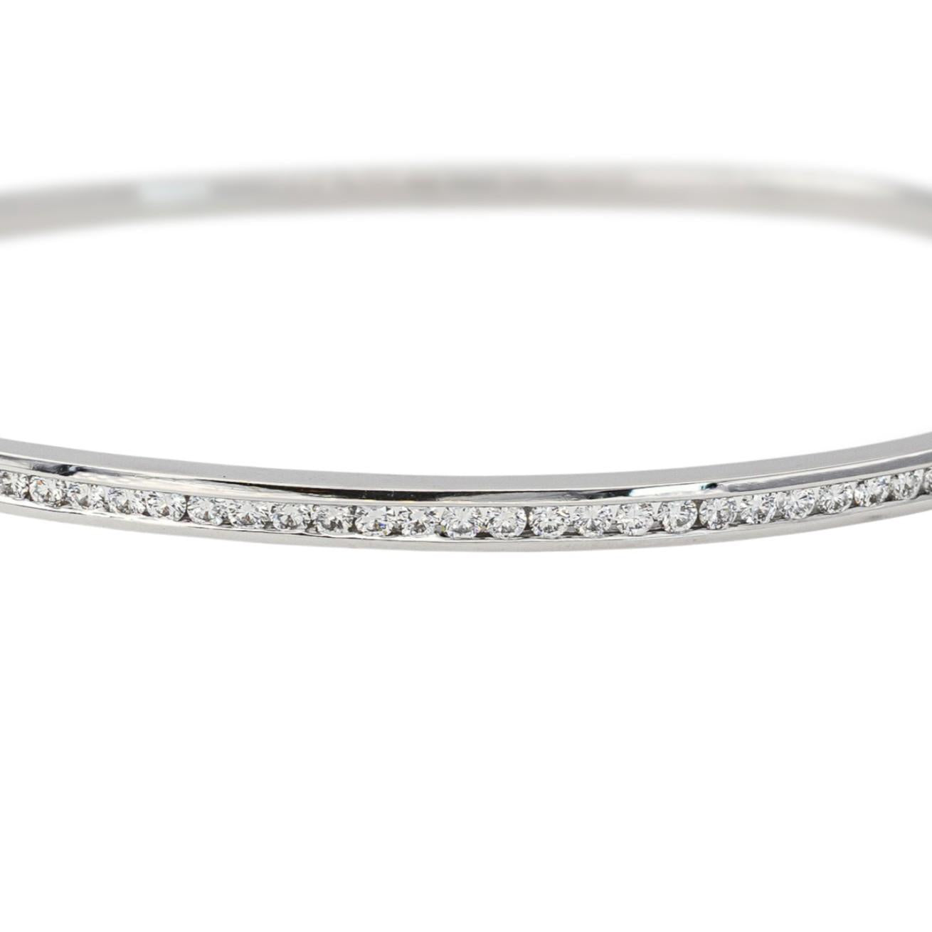 Bracelet Jonc Or blanc Diamant