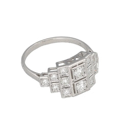 Bague en or blanc et diamants