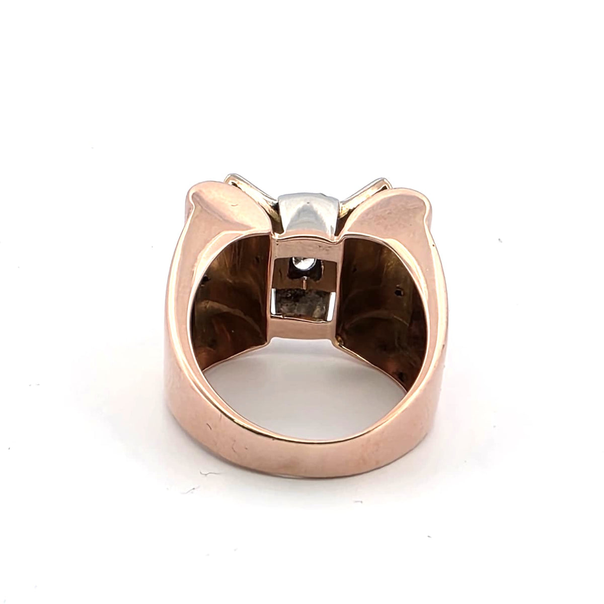 Bague Tank en or blanc, or rose et diamants