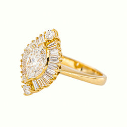 Bague Marquise Or jaune Diamant