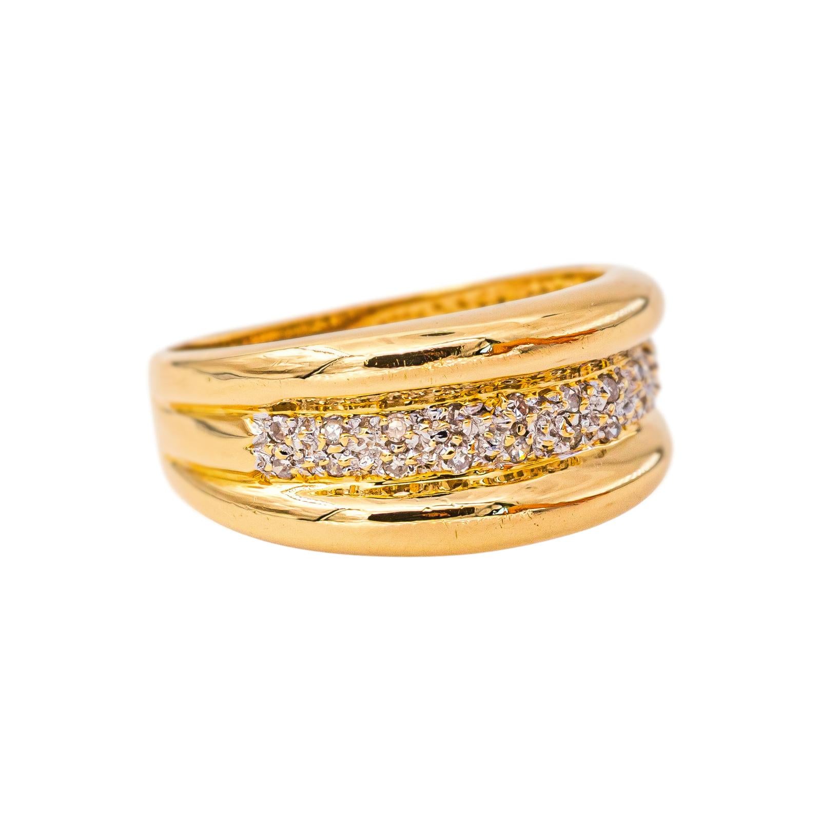 Bague Bandeau Or jaune Diamant