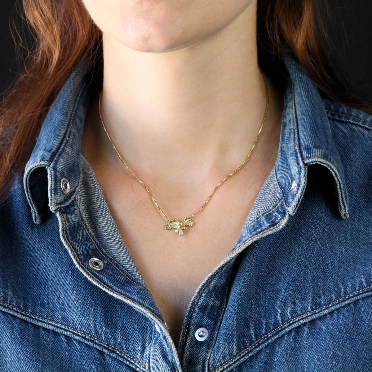 Collier Pendentif en or jaune et diamant