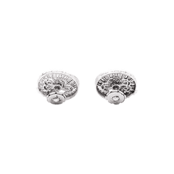 Boucles d'oreilles vintage diamants, platine.