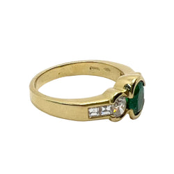 Bague DAMIANI en or jaune, émeraude et diamants