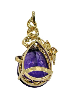 Pendentif or jaune, améthyste et diamants
