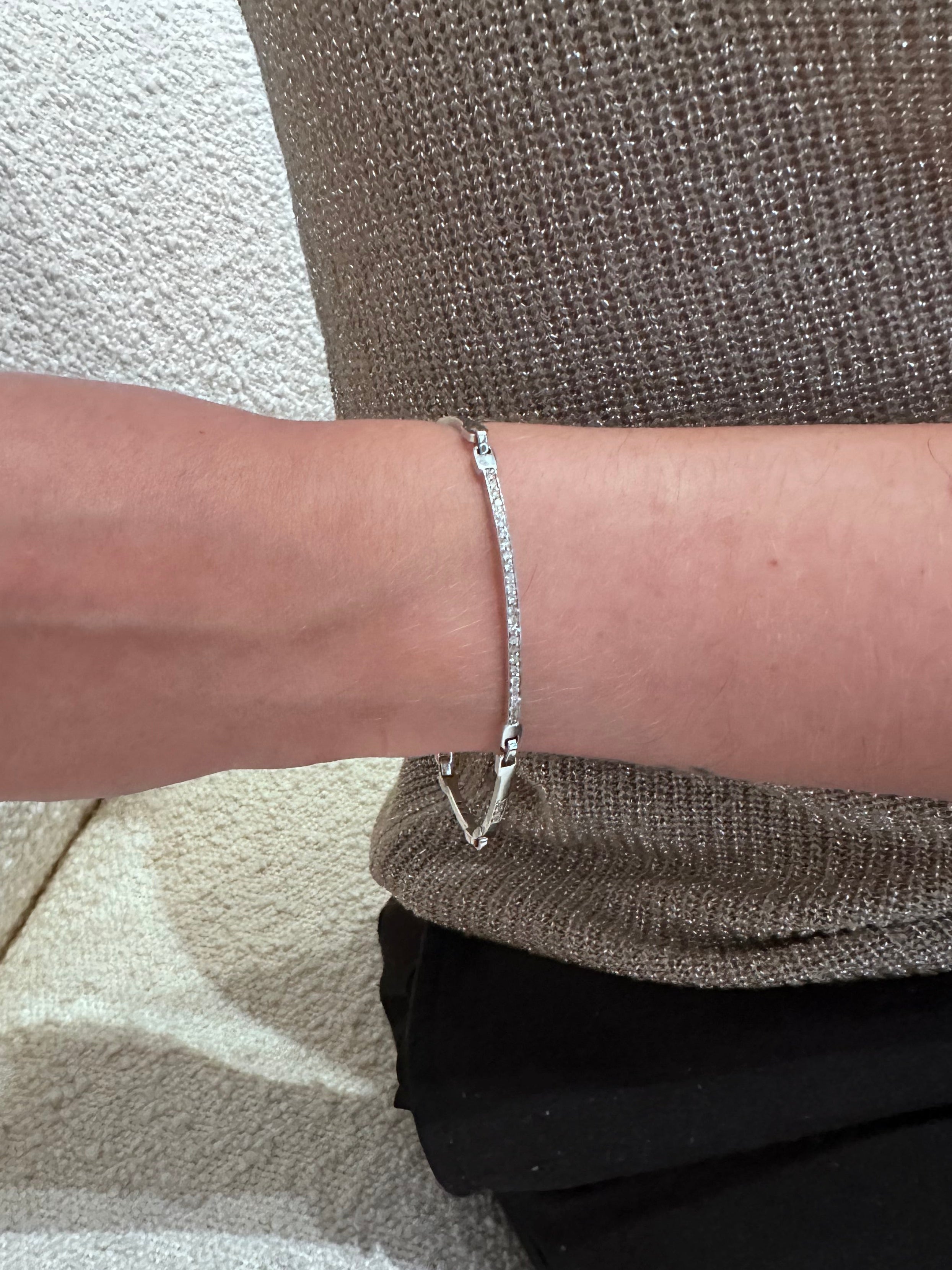 Bracelet Ligne en or blanc et diamants