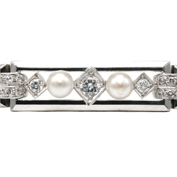 Bracelet Ligne en or blanc, perles et diamants