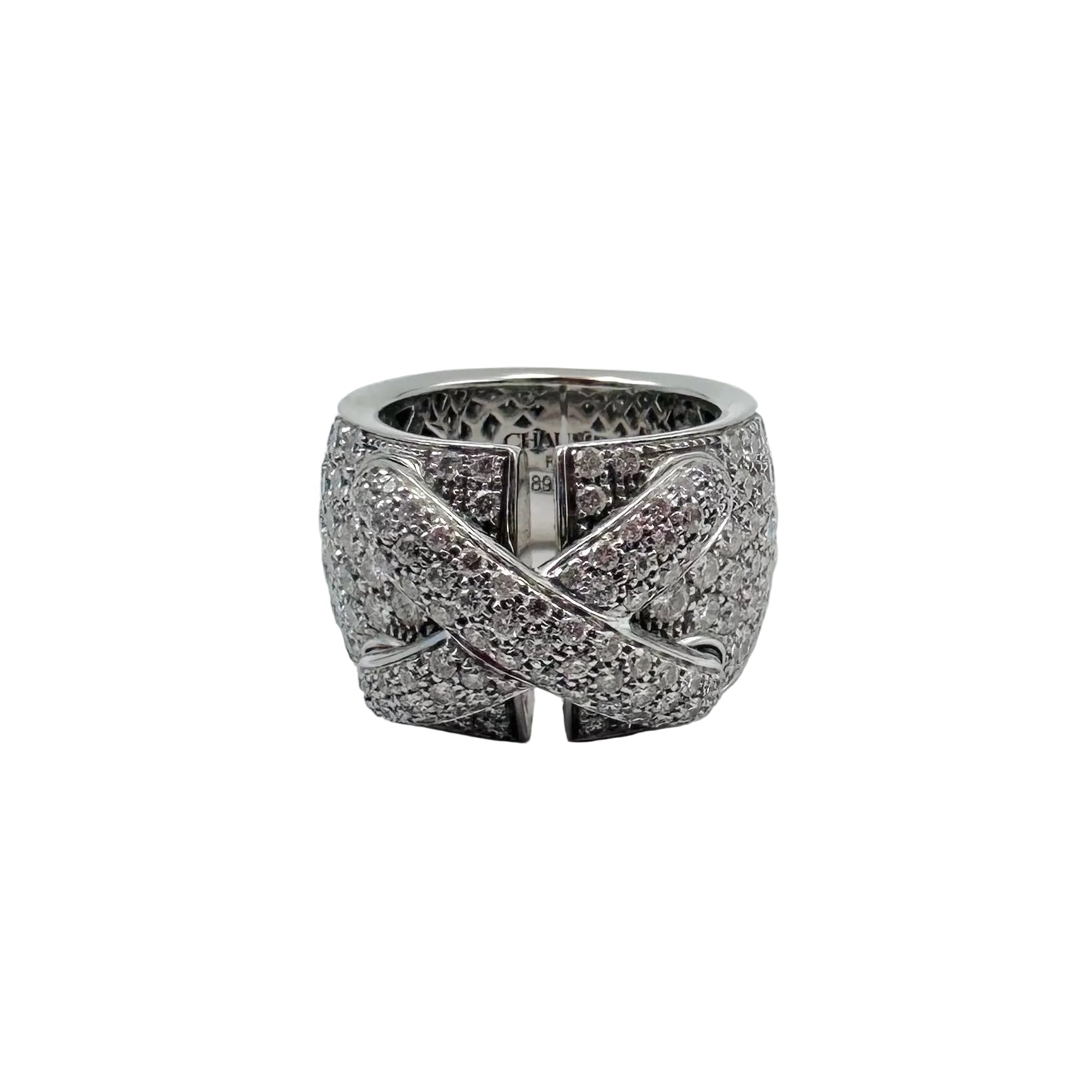 Bague Bandeau CHAUMET "Liens XL" en or blanc et diamants