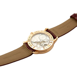 Montre VACHERON CONSTANTIN "Patrimony" PM en or rose, cuir et diamants