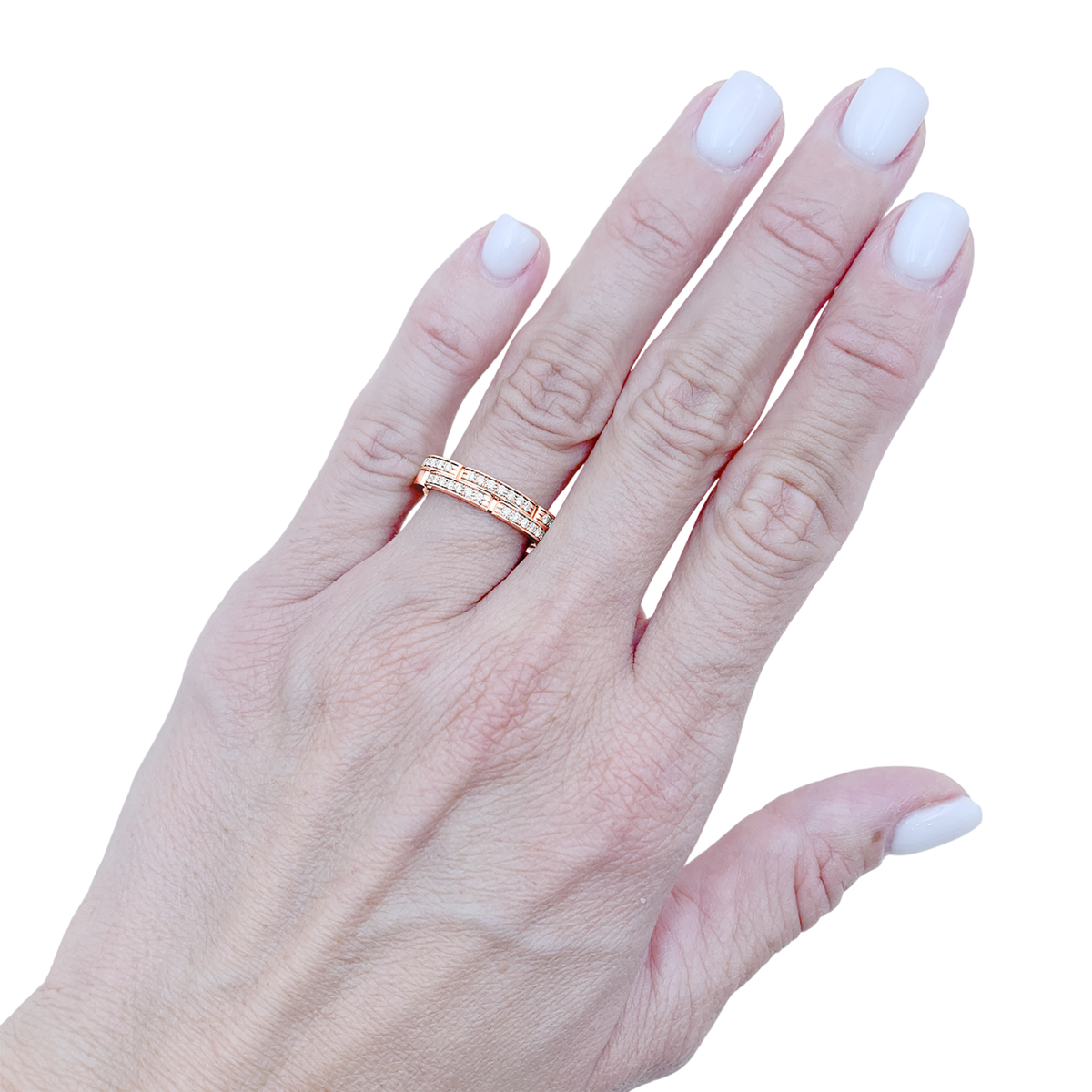 Bague Alliance CARTIER "Maillon Panthère" en or rose et diamants