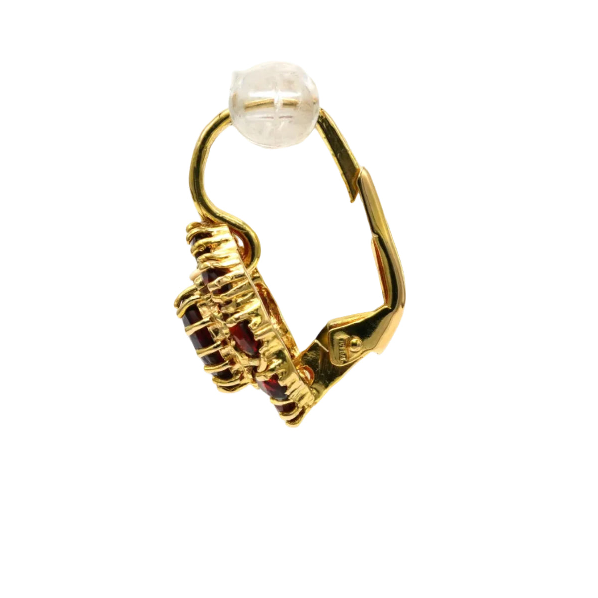 Boucles d'oreilles Dormeuses en or jaune et grenats