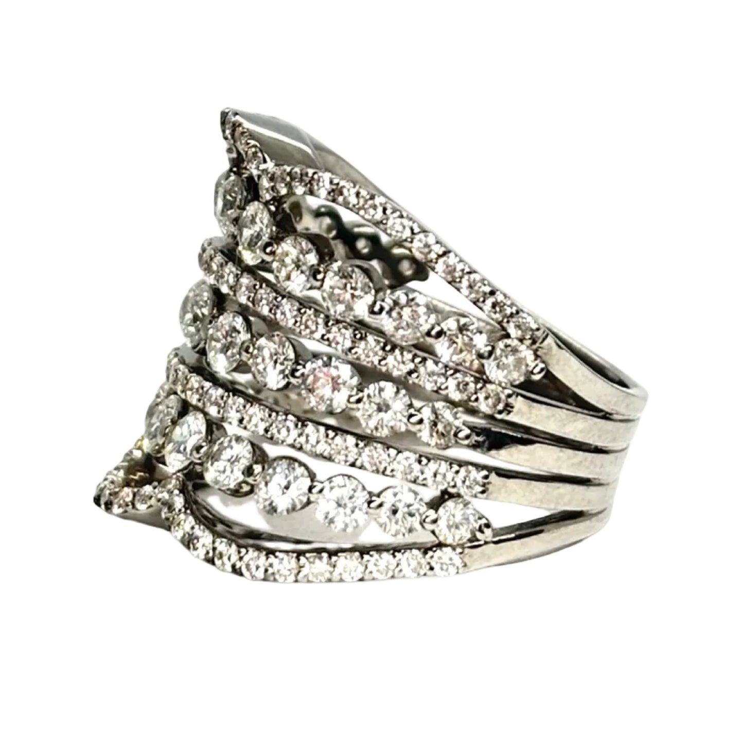 Bague Bandeau en or blanc et diamants
