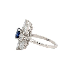 Bague Cocktail en or blanc, saphir et diamants