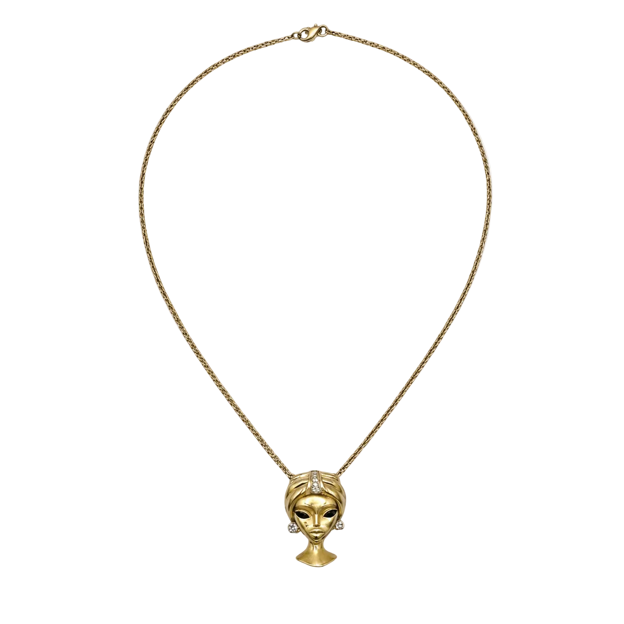 Collier Pendentif en or jaune, et diamants