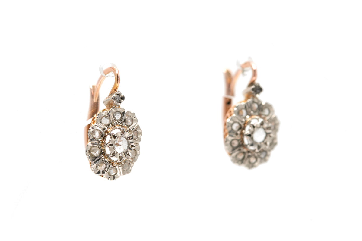 Boucles d'oreilles Dormeuses en or jaune et diamants