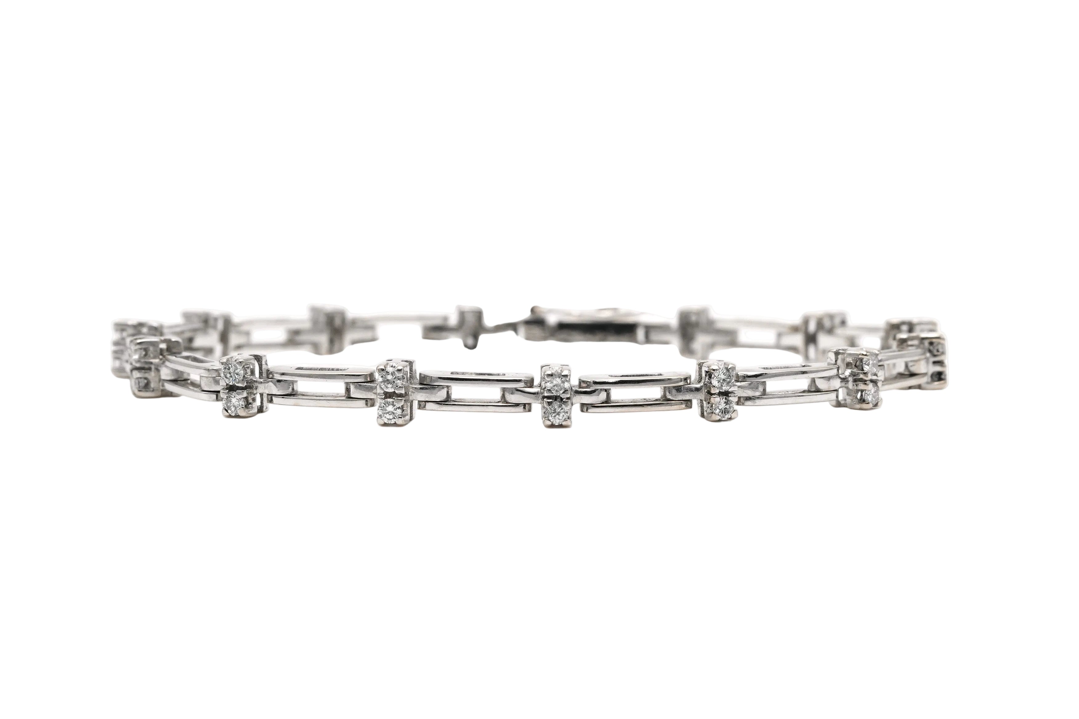 Bracelet en or blanc et diamants