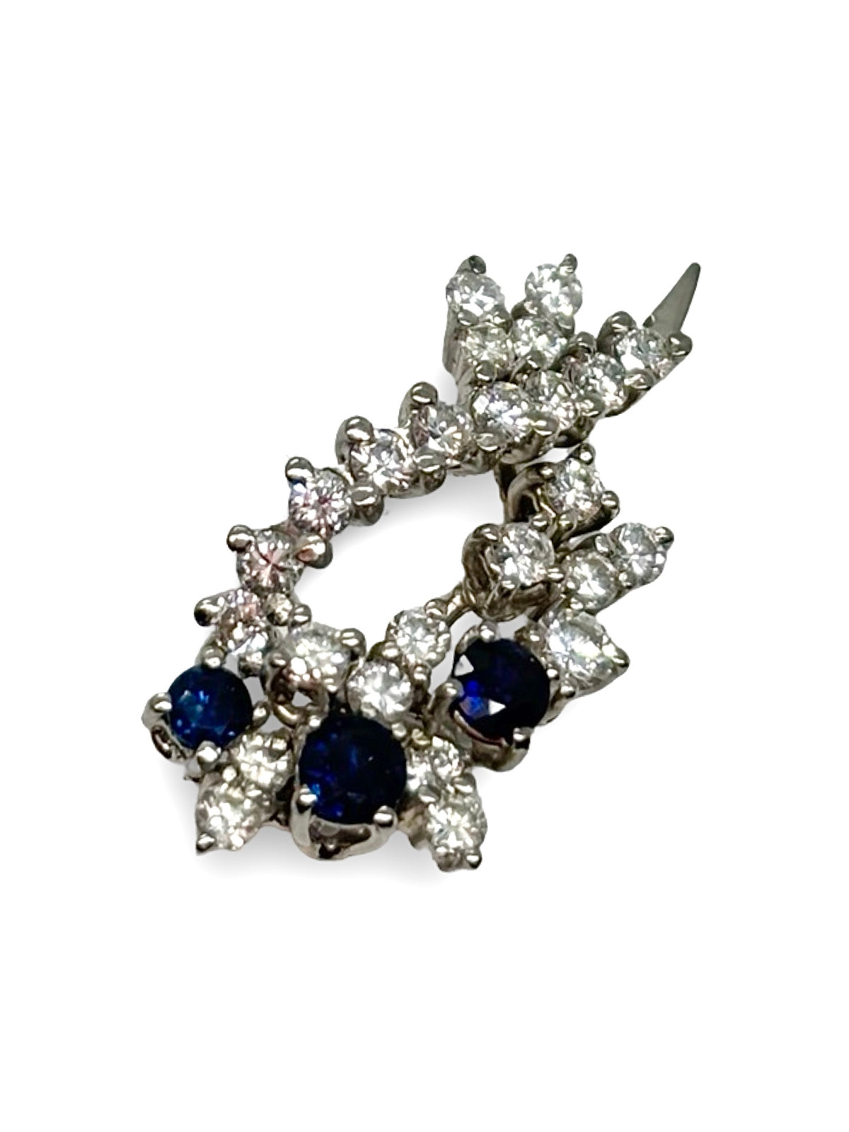 Pendentif en or blanc, saphirs et diamants