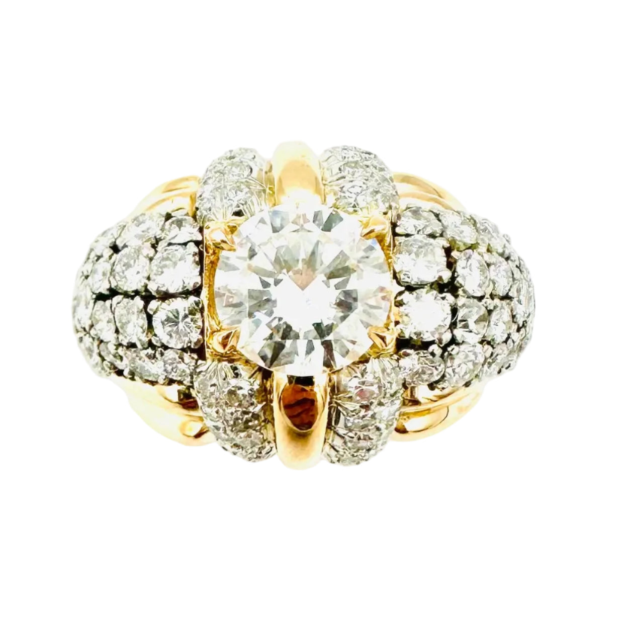 Bague en or, platine et diamants