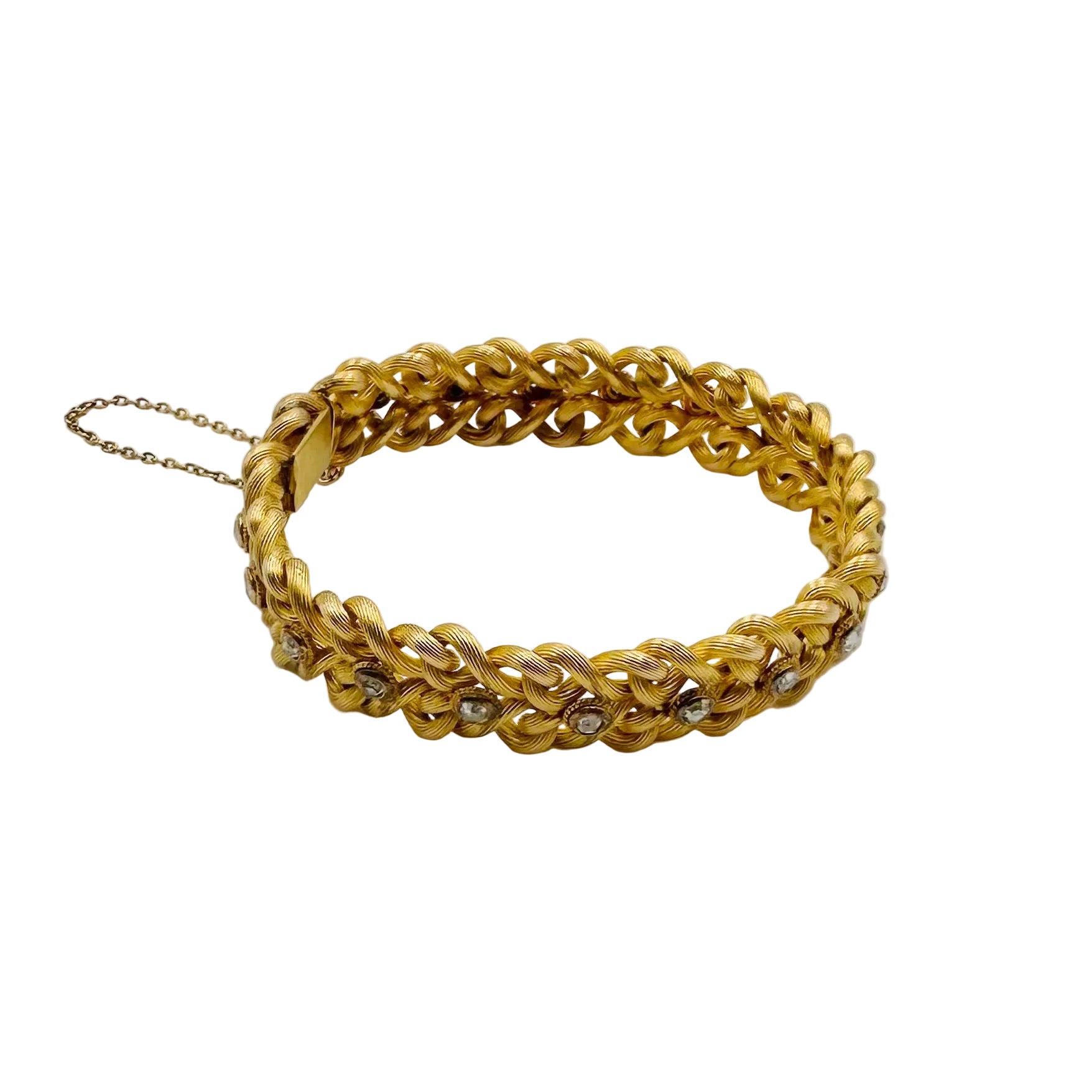 Bracelet Tressé en or jaune et diamants