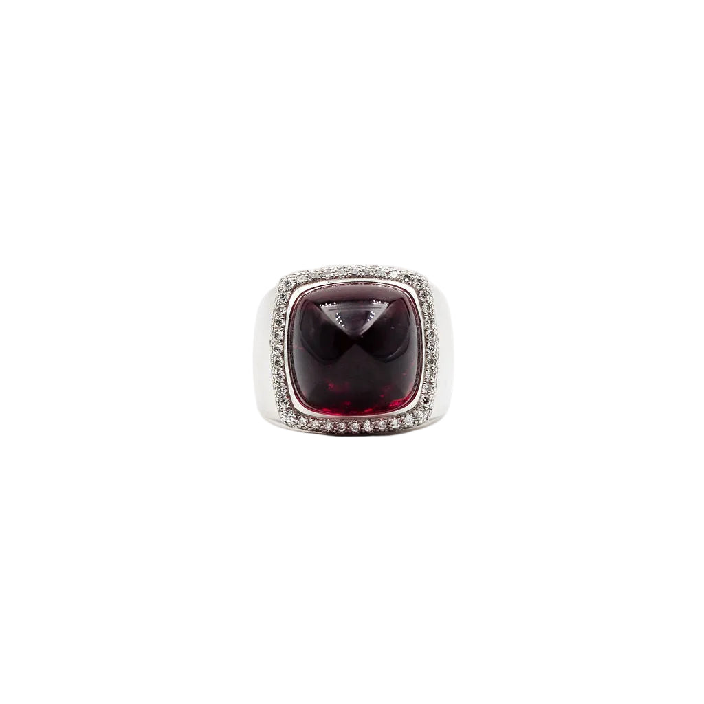 Bague FRED "Pain de sucre" en or blanc, tourmaline rose et diamants