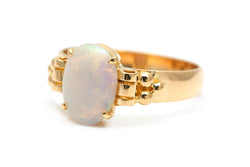 Bague Solitaire en or jaune et opale