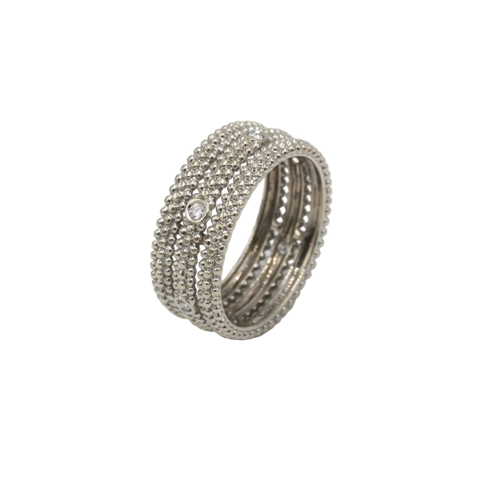 Bague Bandeau MAUBOUSSIN "Le Premier Jour 1" en or blanc et diamants