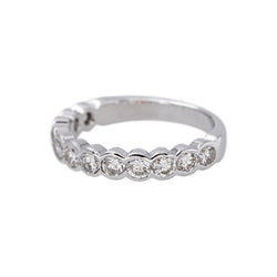 Bague Demi-alliance Or blanc Diamant