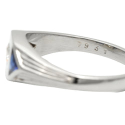 Bague Trilogie en or blanc, saphirs et diamant