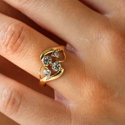 Bague Toi & Moi en or blanc, or jaune et diamants