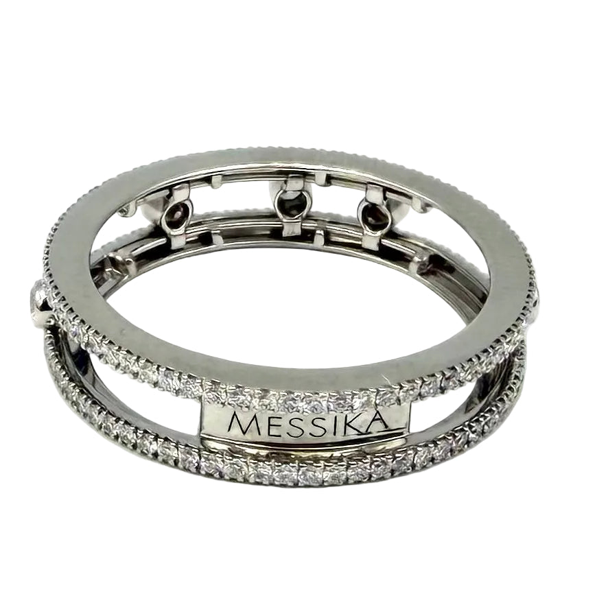 Bague Pavée MESSIKA "Fine Move Romane Pavée" en or blanc et diamants