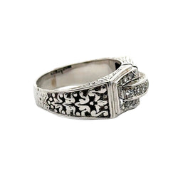 Bague Chevalière en or blanc et diamants