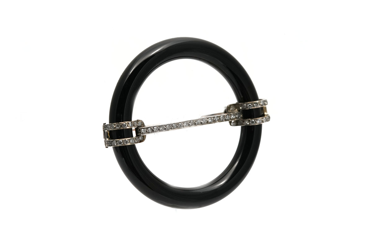 Broche Épingle en or blanc et diamants