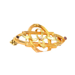 Broche Épingle en or jaune, perle et rubis