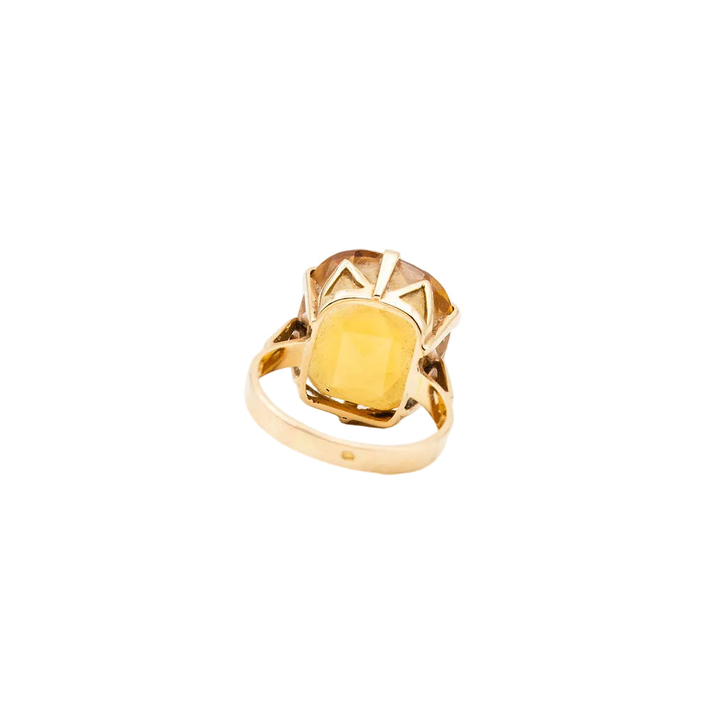 Bague en or jaune et citrine