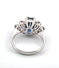Bague Trilogie en or blanc, saphir et diamants